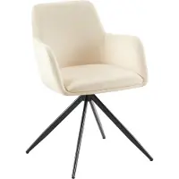 DELUKE Esszimmerstuhl PELON - Samt Creme 56x62x81 cm | Essstühle Esszimmerstühle Küchenstühle Wohnzimmerstühle
