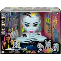 Monster High Frankie Stein Styling-Kopf mit über 65 Zubehörteilen für Nägel, Haare und Gesicht, Make-up-/Styling-Puppenkopf, Weiblich, 4 Jahr(e), Junge/Mädchen, 264 mm, Mehrfarbig