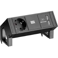Bachmann DESK2 1x Schutzkontakt 1x USB-Charger , schwarz