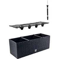 Prosperplast Terra Rato Rectangular Garden Planter 17l 52x20x19 Cm Schwarz