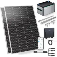 Sunshare 400W Ray Lite Balkonkraftwerk Set, 1 kWh Solarstromspeicher + Halterung
