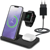 MMOBIEL Induktive Ladestation 3 in 1 für iPhone, Apple Watch, AirPods -Inkl. 20W Adapter