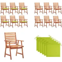 vidaXL Garten Essstühle 6 Stk. mit Kissen Massivholz Akazie - Gartenstuhl - Gartenstühle - Holz Gartenstuhl - Holz Gartenstühle