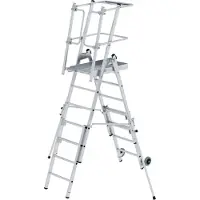 MUNK Günzburger Steigtechnik Plattformleiter FlexxStep 5 Sprossen mit Teleskopaufsatz 2 Sprossen - 052535