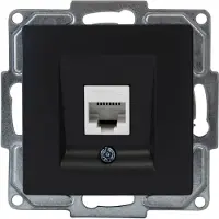 Gunsan Visage Datenbuchse 1-fach CAT5e Internet Netzwerk Unterputz Schwarz