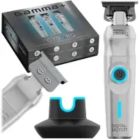 GAMMA PIÙ Cyborg Trimmer Silber Profi Haartrimmer mit Dockingstation Akku