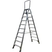 Asc Stufenstehleiter DT-10 doppelseitig 10 Stufen mit 4,53m Arbeitshöhe