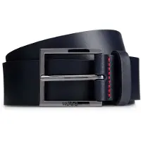 HUGO Gürtel Geek Sz35 Leather Belt W120 Dark Blue