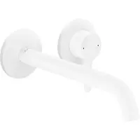 Hansgrohe AXOR One Einhebel-Waschtischarmatur Unterputzmodell für Wandmontage, mit Hebelgriff, Auslauf 220mm, 48120700, Farbe: Weiß Matt