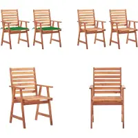 vidaXL Garten Essstühle 2 Stk. mit Kissen Massivholz Akazie - Gartenstuhl - Gartenstühle - Holz Gartenstuhl - Holz Gartenstühle