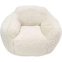 Frank Flechtwaren Kuschelsessel Flauschig Felloptik, Loungesessel Wohnzimmer 110 x 100 x 70 cm, Formstabil, Rutschhemmend, Belastbar bis 110 kg, Relaxsessel Vakuumverpa