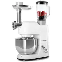 Klarstein Knetmaschine Küchenmaschine mit Fleischwolf, 1800W Teigmaschine Klein, 6 Stufen, Schneebesen Rühr- & Knethaken, Planetenrührwerk, Rührmaschine mit Mixer, Küchenmaschinen mit 5L Schüssel
