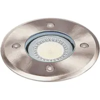 LINDBY Bodeneinbauleuchte Insa, Ø11cm, Edelstahl, GU10, IP67