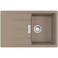Franke Spüle CENTRO CNG 611-78 in CASHMERE mit Excenterbedienung Drehknopf Edelstahl / Ausschnittmaß 760 x 480 mm R15 / Granitspüle