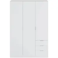 CALICOSY - Schrank mit 3 Türen und 3 Schubladen, weiß, H180 cm - NOÉ