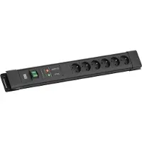 Bachmann CONNECTUS 6xUTE, 1xGVS 1xSchalter 2,0m CEE7/7 Schwarz