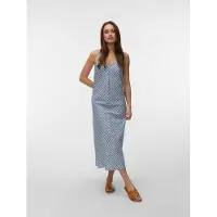 Vero Moda Trägerkleid "VMSELMA 7/8 SINGLET DRESS NOOS" Baumwollmischung, mit Leinen, verstellbare Spaghettiträger