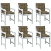 vidaXL Niedriglehner-Auflagen 6 Stk. Melange Taupe 100x50x7 cm Stoff