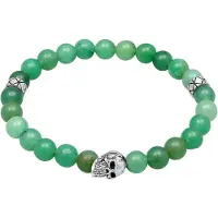 KUZZOI Armband 925 Sterling Silber Totenkopf in Hellgrün | Gr.: 19 cm