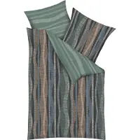 Kaeppel Mako-Satin Bettwäsche Curvy 155x220 cm + 80x80 cm graphit