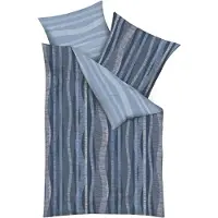 Kaeppel Mako-Satin Bettwäsche Curvy 135x200 cm + 80x80 cm blau