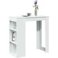 vidaXL Bartisch mit Regal Weiß 102x50x103,5 cm Holzwerkstoff
