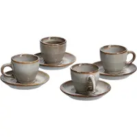 Zeller Espressotasse, (Set, 8 tlg., 4 Tassen und 4 Untertassen), spülmaschinengeeignet, 8-teilig (4 Tassen, 4 Untertassen)