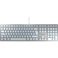 Cherry KC 6000 SLIM FOR MAC, Volle Größe (100%), Kabelgebunden, USB, QWERTY, Silber
