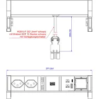 Bachmann DESK2 2xCH 1xUSB A/C 22W 1xCM, 0,2m GST18 INOX Schweiz