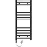 OEM Elektrischer Badheizkörper mit Heizstab 1200W 500x1200 mm Anthrazit gerade mit Seitenanschluss