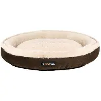 OEM Hundematratze, Tierbettkissen, Katzenmatratze, Hundeplatz, Durchmesser 75 cm, Braunfarbenfell