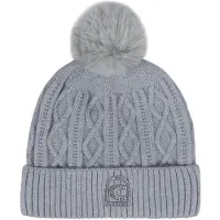 Cavallo Madisen elegante Strickmütze mit aufwändigem Zopfmuster und tonigem Kunstfellbommel grey melange Sportswear HW 2024, Größe:1