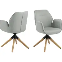 VCM Esszimmerstuhl ACTONA GROUP "Alma", grau (hellgrau, eiche gebeizt, grau), B:60,5cm H:91cm T:58,5cm, 100% Polyester, Stühle, Esszimmerstuhl, mit eleganten Kedern, Drehstuhl mit Rückholfunktion
