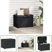 The Living Store Gartentruhe Anthrazit 125 L PP