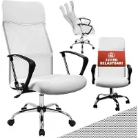 Casaria Bürostuhl Ergonomisch Hohe Rückenlehne Härtegradeinstellung 46-60cm Sitzhöhe Wippfunktion Lenden- und Kopfstütze Büro Schreibtisch Dreh Stuhl