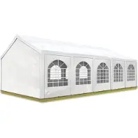 TOOLPORT Hochwertiges Partyzelt 4x10 m Pavillon Zelt PE Plane 450 N Gartenzelt Festzelt Wasserdicht weiß