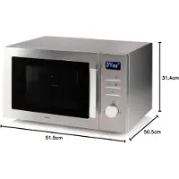 Domo DO2334CG, Arbeitsplatte, Kombi-Mikrowelle, 34 l, 1000 W, Eingebautes Display, LED