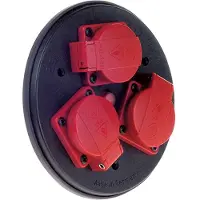 Bachmann socket outlet insert 3gang w.deck thermal protection red