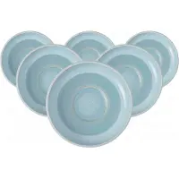 Like. by Villeroy & Boch Untertasse "Espressountertassen Perlemor Aqua ø 12 cm 6er Set blau" Spülmaschinengeeignet, Mikrowellengeeignet