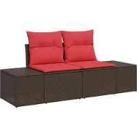 vidaXL Gartensofa-set 7 stk. Braun Poly-Rattan