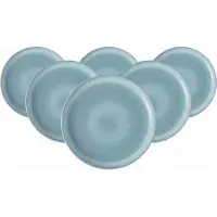 Like. by Villeroy & Boch Frühstücksteller "Dessertteller Perlemor Aqua ø 23,8 cm 6er Set blau" Spülmaschinengeeignet, Mikrowellengeeignet