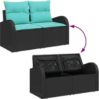vidaXL Gartensofa-set 8 stk. Schwarz Poly Rattan