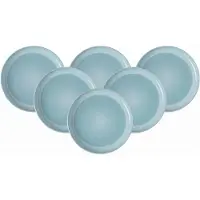 Like. by Villeroy & Boch Speiseteller "Speiseteller Perlemor Aqua ø 27,1 cm 6er Set blau" Spülmaschinengeeignet, Mikrowellengeeignet