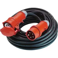 Bachmann Extension 5G1,5mm² schwarz, H07RN-F CEE 16A rot 400V Phasenwender, 25 m
