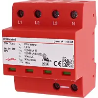 Dehn DSH TT 255, Terminal, 230 - 400 V, 50 - 60 Hz, 50000 A, Rot, Thermoplast