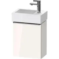 Duravit D-Neo, Konsolenwaschtischunterbau wandhängend, 364x440x222mm, eine Tür, Türanschlag Links, mit Griff Edelstahl gebürstet, DE4218L70220000