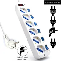 Ewent Steckerleiste mit 6 Steckdosen und Schalter EW3932-3M 3500W Weiß