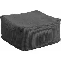 HOME DELUXE - Sitzsack Hocker COZY - Stoff: Samt Cord, Farbe: Anthrazit - Maße: 44 x 44 x 25 cm, inkl. Füllung I Sitzmöbel Bean Bag Sitzsäcke