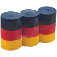 Werola 3 Rollen Flaggenkrepp, Deutschland, farbfest, schwer entflammbar, Länge: 10 m x Breite: 10 cm