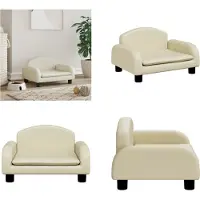 vidaXL Hundebett Creme 50x40x30 cm Kunstleder - Hundebett - Hundebetten - Hundesofa - Haustiersofa